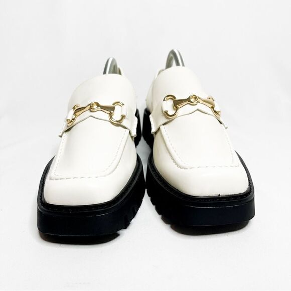 🍋 Open Edit • NEW Women’s Square Toe Chunky Platform Slip On Loafers Size 10 - Picture 2 of 10